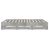 Bed Frame with Drawers without Mattress Concrete Grey 160x200 cm 3207262