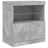 Sideboard with LED Lights Concrete Grey 60x37x67 cm 836654
