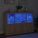 Sideboards with LED Lights 3 pcs Sonoma Oak Engineered Wood 3209109