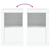 Side Cabinet with LED Lights White Engineered Wood 836630