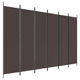 6-Panel Room Divider Brown 300x200 cm Fabric 350191