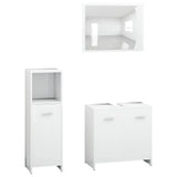 3 Piece Bathroom Furniture Set White Engineered Wood 3056907