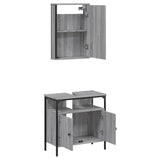 2 Piece Bathroom Furniture Set Grey Sonoma Engineered Wood 3214778