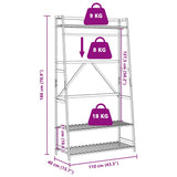 Clothes Rack with Shelves 110x40x180 cm Bamboo 4008925