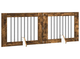 Dog Gate with Stands 2 pcs Smoked Oak 80 x 80 cm 892075