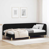 Corner Bed Frame with Headboard Black 100 x 200 cm Fabric 42016579