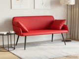 2 Seater Sofa with Metal Legs 2-Seater Red Faux Leather 42051012
