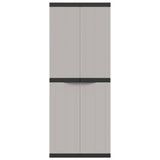 Outdoor Storage Cabinet Grey and Black 65x37x165 cm PP 364200