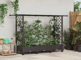 Raised Bed with Trellis and Roof Brown 164 x 40 x 127 cm PP 3423112