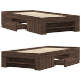 Bed Frame without Mattress Brown Oak 100x200 cm Engineered Wood 3295491