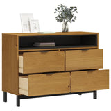 Drawer Cabinet FLAM 110x40x80 cm Solid Wood Pine 376070