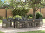 Garden Dining Set 9 pcs Grey Poly Rattan 3380780