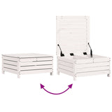 Garden Footstool White 62x63.5x32 cm Solid Wood Pine 844899