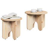 Coffee Table 2 pcs Natural Solid Pine wood 873553