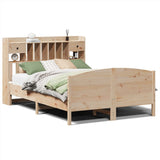 ZNTS Bookcase Bed without Mattress 140x200cm Solid Wood Pine 3323143