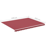 Replacement Fabric for Awning Burgundy Red 4.5x3.5 m 311970