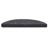 Stair Mats Self-adhesive 15 pcs 56x17x3 cm Dark Grey Half Round 132691