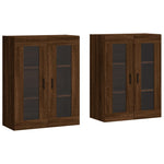 Wall Mounted Cabinets 2 pcs Brown Oak Engineered Wood 3197960