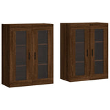Wall Mounted Cabinets 2 pcs Brown Oak Engineered Wood 3197960