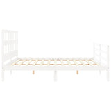 Bed Frame without Mattress White Super King Size Solid Wood 3194847