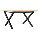 Coffee Table X-Frame 60x60x40 cm Solid Wood Pine and Steel 3282682