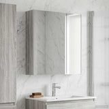 Bathroom Mirror Cabinet Grey Sonoma 63.5 x 15.5 x 70 cm 889244