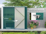 5.3 x 3.1ft Corrugated Steel Garden Shed - Green T3398P328410