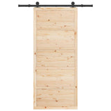 Sliding Door Natural 80 x 208 cm Solid Pine Wood 3445634