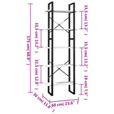 5-Tier Book Cabinet White 60x30x175 cm Pinewood 3081984