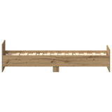 Bed Frame without Mattress Artisan Oak 75x190 cm Engineered Wood 862311