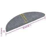 Stair Mats Self-adhesive 15 pcs 56x17x3 cm Light Grey Half Round 132693
