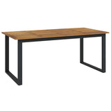 Garden Dining Set 7 pcs Black Solid Acacia Wood 3365463