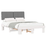 Bed Frame with Upholstered Headboard Light Grey 140 x 190 cm 877358