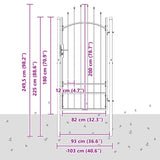 Garden Gate with Lock Woerden Grey 200 x 100 cm Steel 42008901