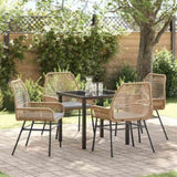 Garden Dining Set 5 pcs Brown Poly Rattan 3380877