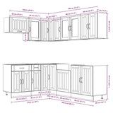 ZNTS 11 Piece Kitchen Cabinet Set Lucca White Engineered Wood 3314891