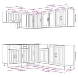 11 Piece Kitchen Cabinet Set "Lucca" White Engineered Wood 3314891