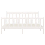 Bed Frame without Mattress White Solid Wood Pine 200x200 cm 3107049