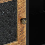 TV Cabinet 110x30x40 cm Solid Wood Mango and Iron 353889