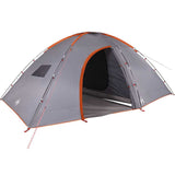 Camping Tent 8-Person Grey and Orange Waterproof 94718