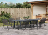 Garden Dining Set 9 pcs Anthracite Steel 3378834