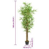 Artificial Bamboo Tree 1288 Leaves 180 cm Green 358970