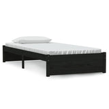 Bed Frame without Mattress Black Solid Wood 90x190 cm Single Single 814918