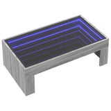 Coffee Table with Infinity LED Grey Sonoma 90x50x30 cm 847621