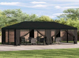 Gazebo Cover with Sidewalls Black 600.5 x 300.5 cm Polyester 900444