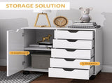 Multi-Storage Mobile Office Storage Cabinet - White T3398P344329