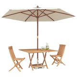 Garden Bistro Set Folding 3 pcs Brown Soild Teak Wood 3437358