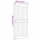 Sliding Door with Hardware Set 85x210 cm Solid Wood Pine 3203126