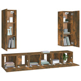 5 Piece TV Cabinet Set Smoked Oak Engineered Wood 3120209