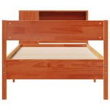 Bookcase Bed without Mattress Wax Brown 100x200cm Solid Wood Pine 3322965